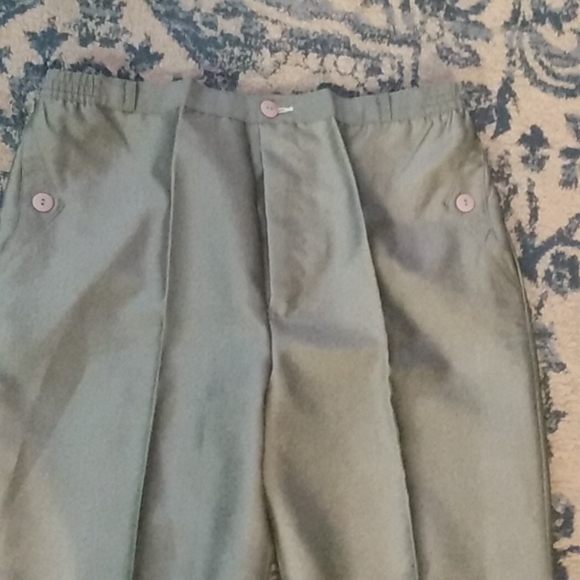 Sir Chun Vintage women's metallic gray crop slacks trouser 32 - Picture 2 of 5